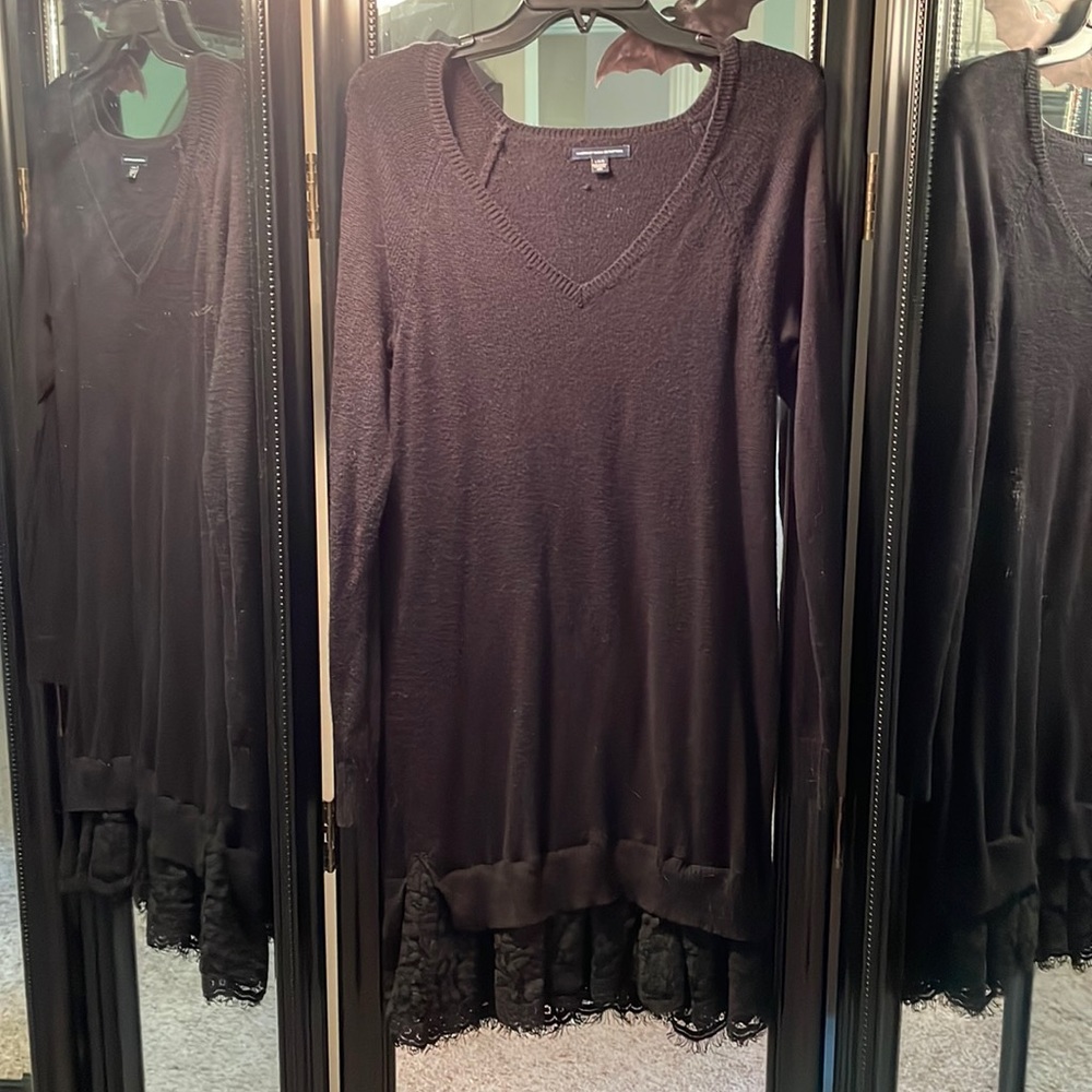 Black American Eagle Sweater Dress